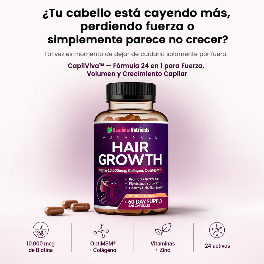 CapilViva™ Fórmula 24 en 1 para Fuerza, Volumen y Crecimiento Capilar