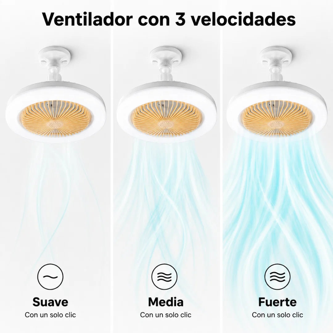 Ventilador con 3 velocidades: suave, media y fuerte con un solo clic