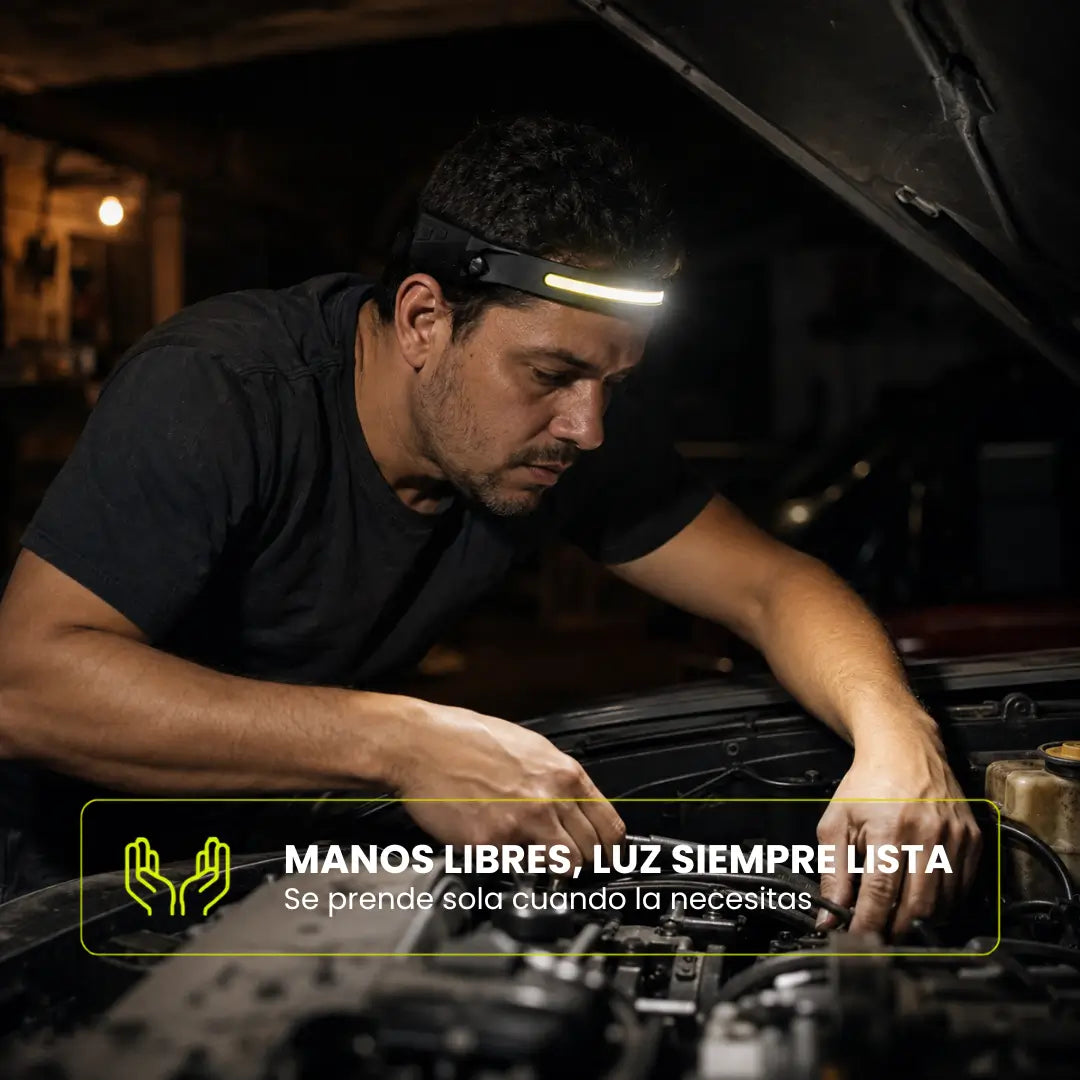 LuzLibre™ - linterna de cabeza con sensor de movimiento