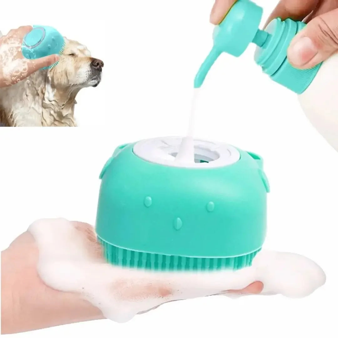 Cepillo Masajeador para Baño de Mascotas — Silicona Suave