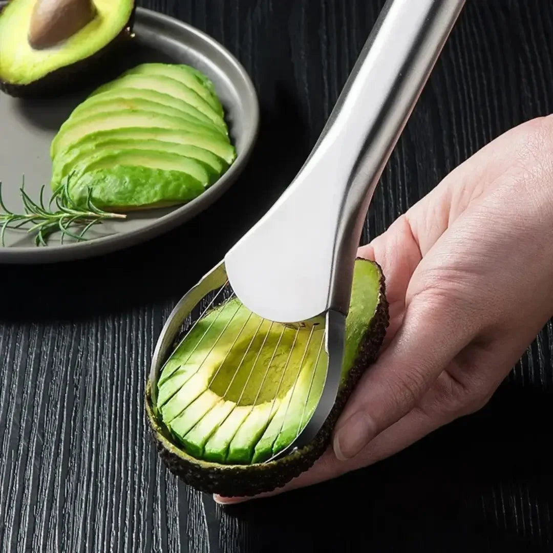 Cuchillo 3 en 1 para Aguacate — Corta, Deshúesa y Rebana