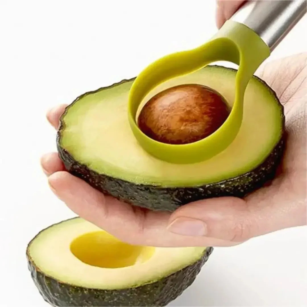 Cuchillo 3 en 1 para Aguacate — Corta, Deshúesa y Rebana