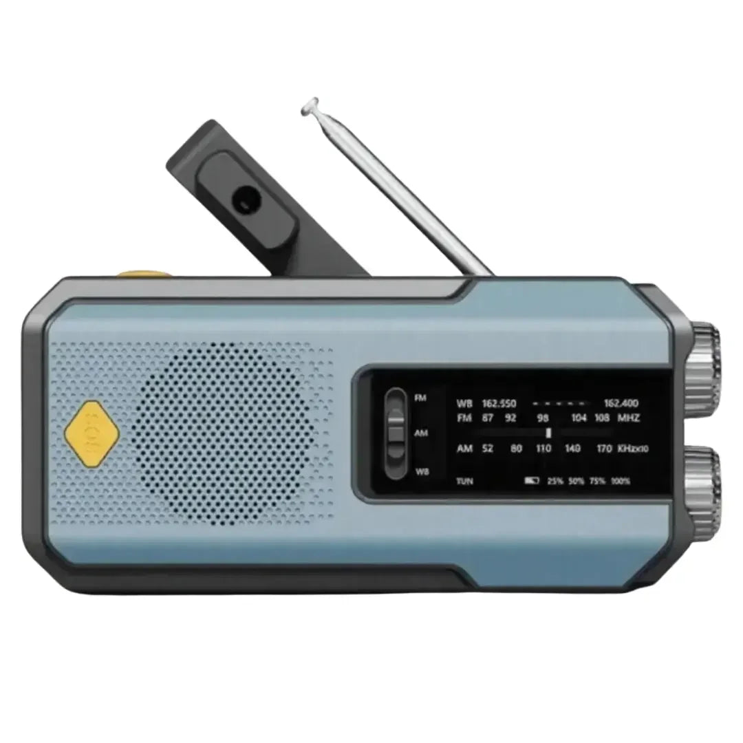 Radio Portátil Solar y de Manivela — Emergencias y Outdoor