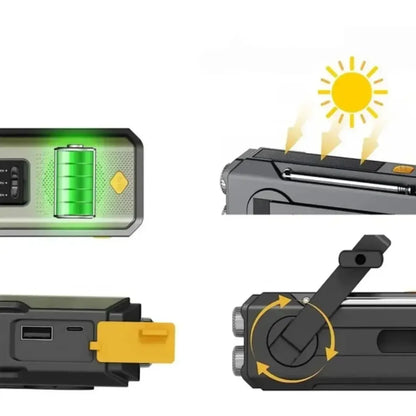 Radio Portátil Solar y de Manivela — Emergencias y Outdoor