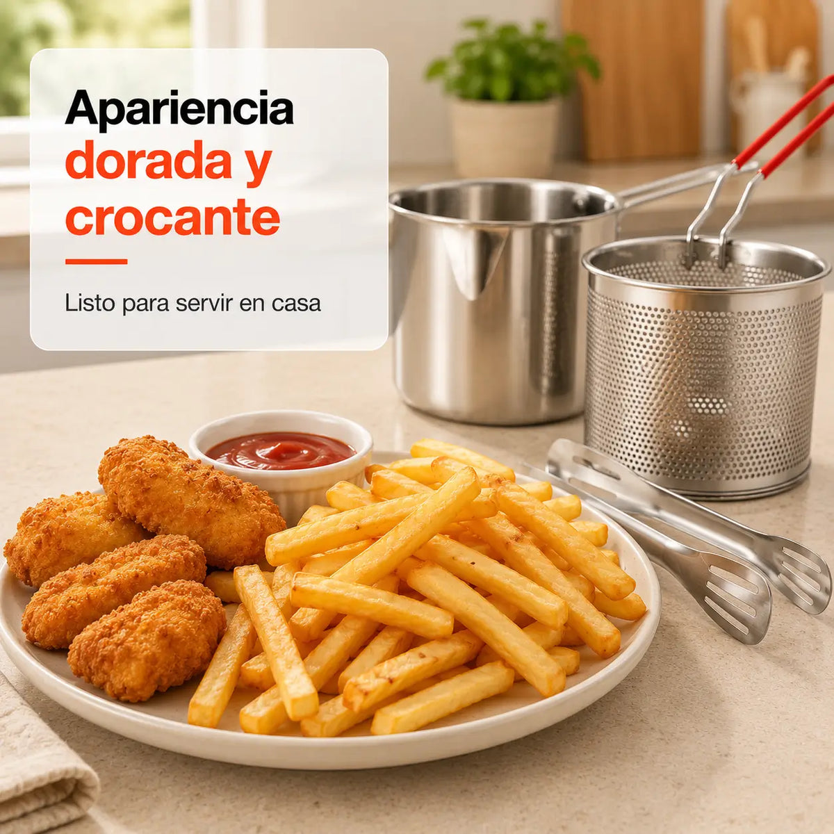 Crocanti™ — Kit de Fritura 1L con Canasta y Pinza